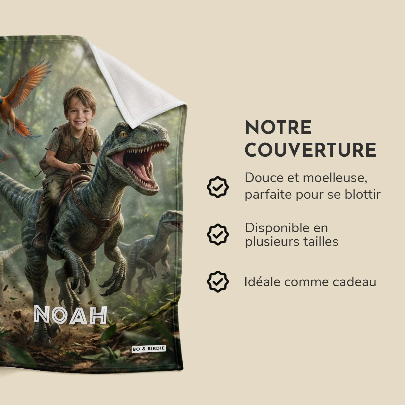 Couverture personnalisée Dino
